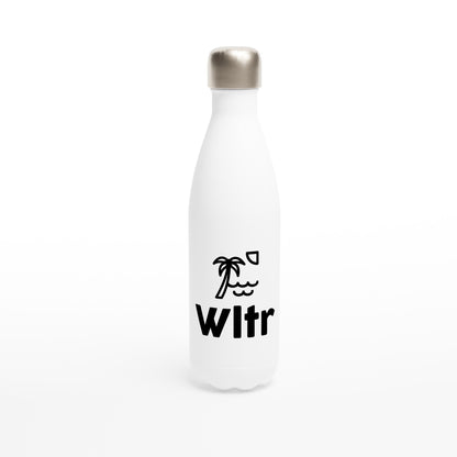 Wltr #DropOne branded White 17oz Stainless Steel Water Bottle